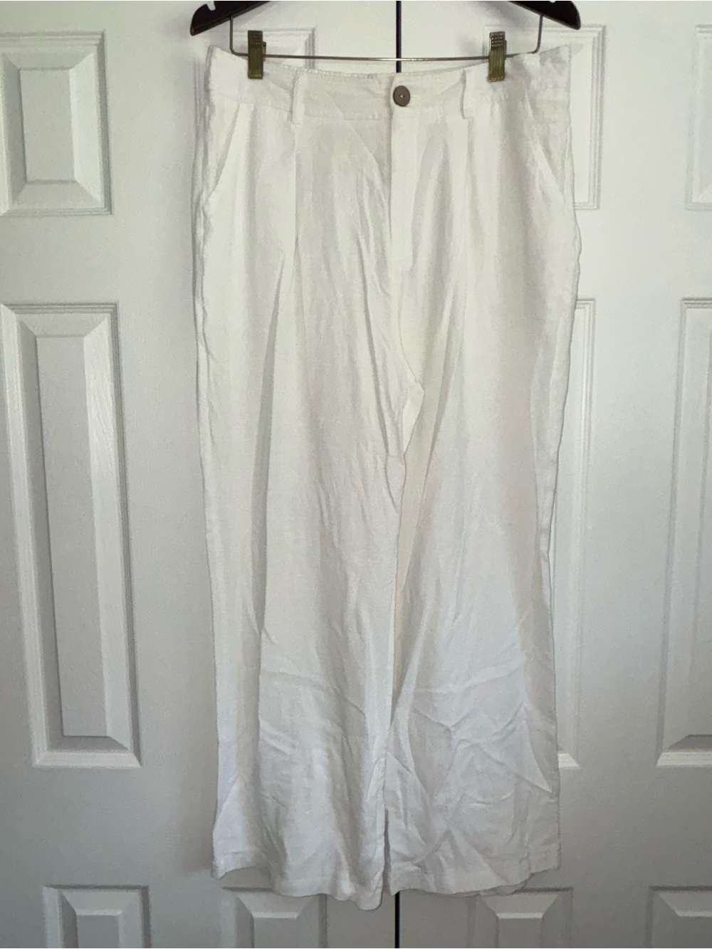 Unbranded White High-Waist Wide-Leg Women's Beach Pants Large
